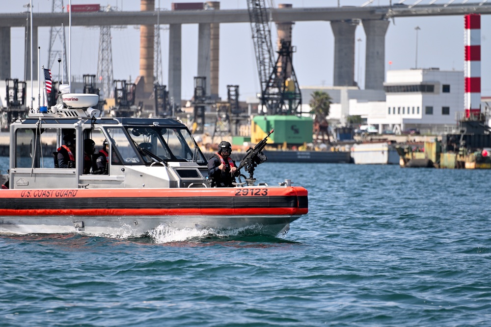 U.S. Coast Guard conducts exercises to support the Port Operations of Operation Mojave Falcon