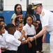 U.S. Navy Rear Adm. Richard S. Lofgren visits Panama school with the Seabees