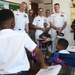 U.S. Navy Rear Adm. Richard S. Lofgren visits Panama school with the Seabees