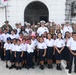 U.S. Navy Rear Adm. Richard S. Lofgren visits Panama school with the Seabees