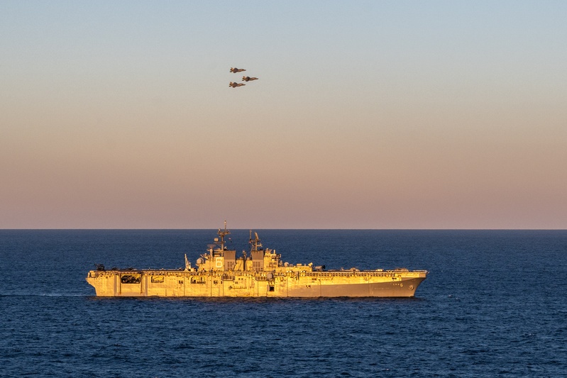 VMFA-242 82nd Birthday Flyover aboard USS America (LHA 6)