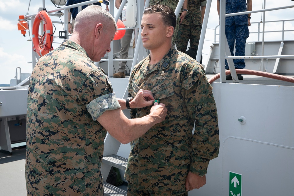 CMC Presents Award At Sea