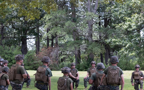 U.S. Marines with MWSS-273 conduct simulated tactical combat casualty care