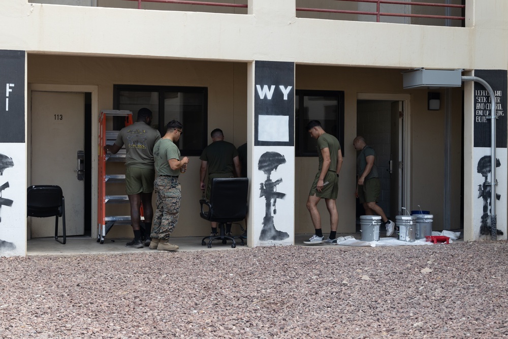 Yuma Marines repaint barracks