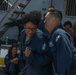 Sailors aboard the USS John Finn hold a security reaction force class in the Philippine Sea