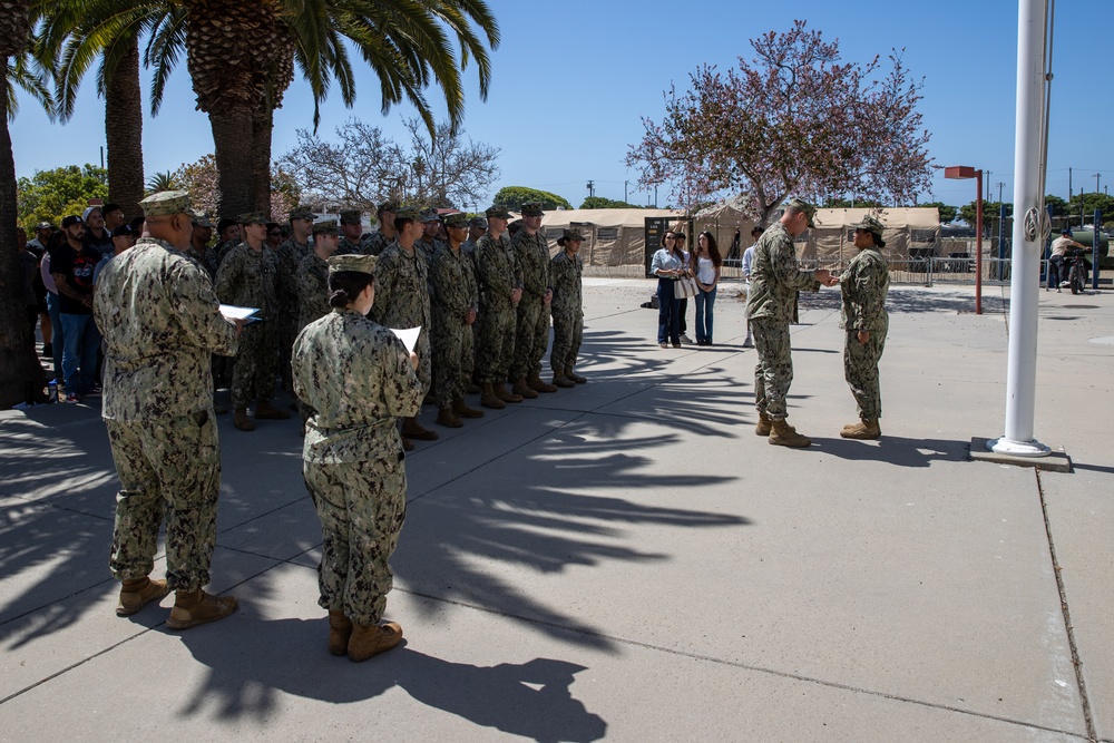 NMCB 4 Lieutenant Awarded SCW, EXW, NAM at Once