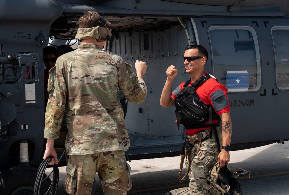 31st FW command team 56th RQS fini flight