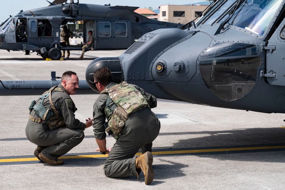 31st FW command team 56th RQS fini flight