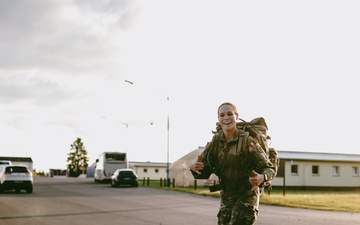 1st Lt. Hinky Leads from the Front During Ruck March in Germany