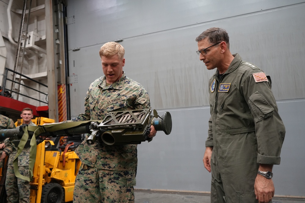 Vice Admiral John Gumbleton Visits USS San Antonio (LPD 17)