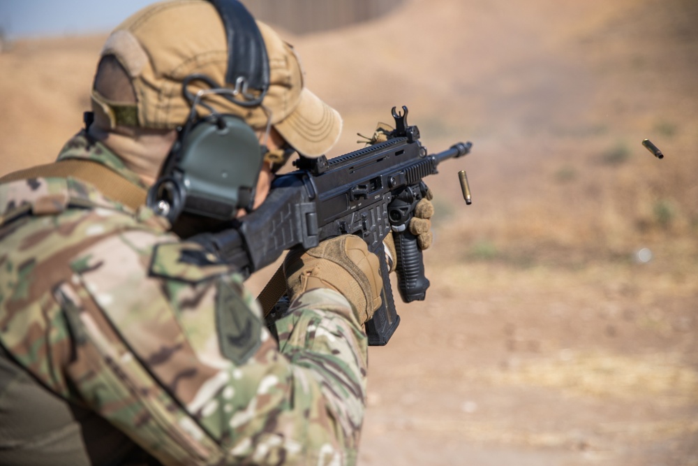 Coalition Members Conduct Weapons Training at Beneslawa Range