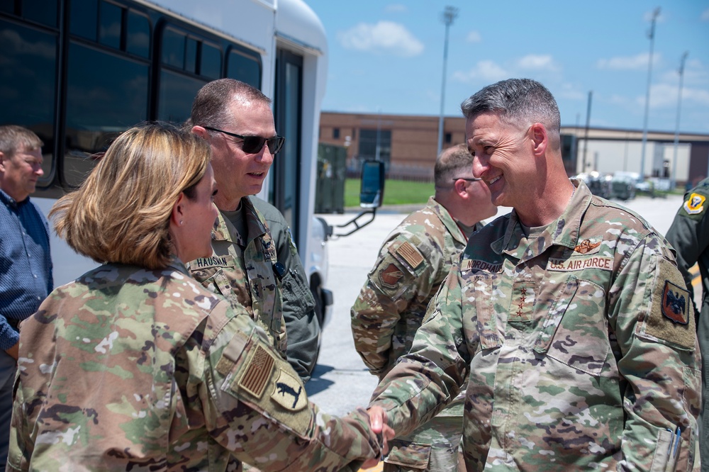 CNGB Nordhaus visits 131st Bomb Wing