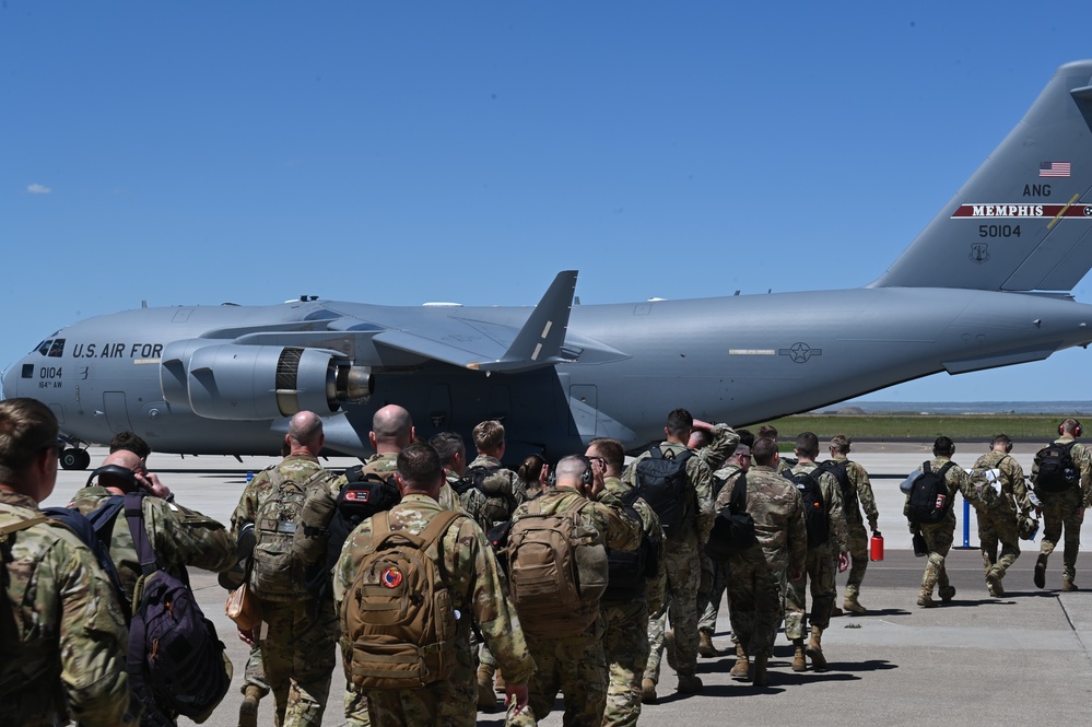 Montana Air National Guard members leave for temporary duty