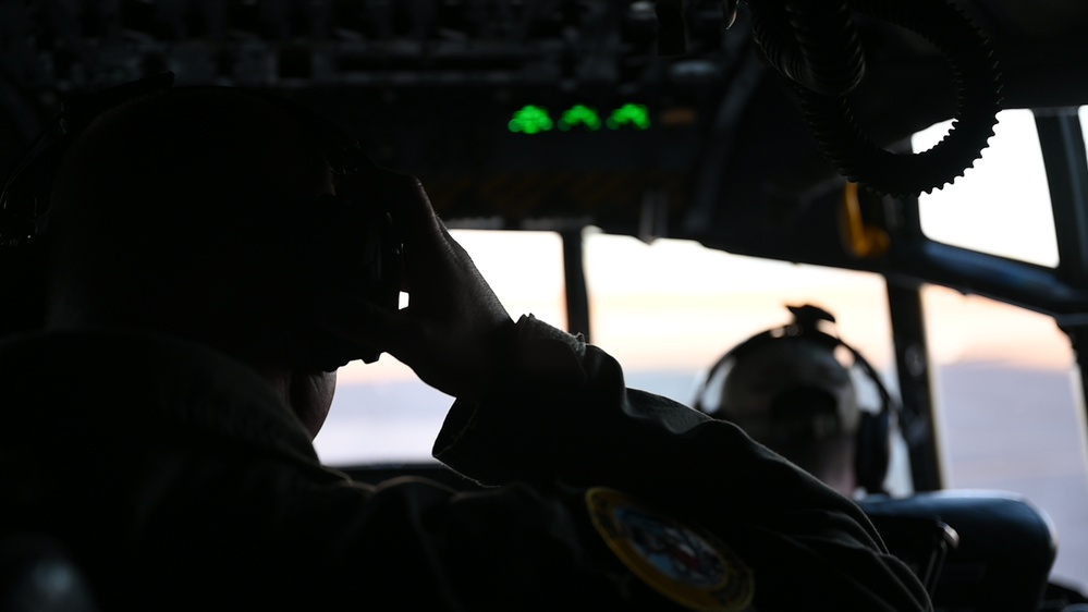 Montana Air National Guard C-130s fly over Bob Marshall Wilderness