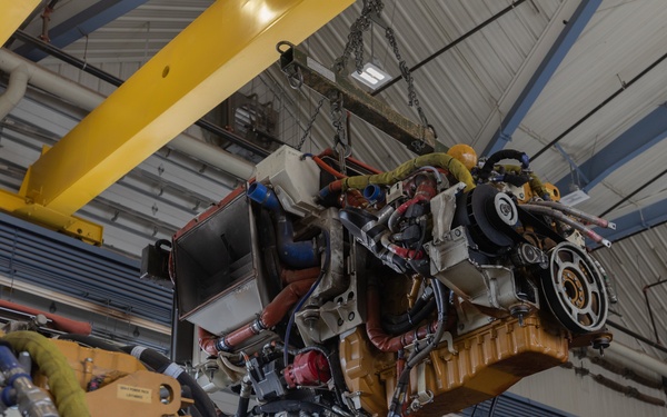 U.S. Soldiers conduct Stryker armored vehicle maintenance to support southern border mission
