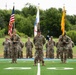 Texas Army National Guardsmen assigned to 278th Armored Cavalry Regiment (ABCT) conduct a deployment ceremony in preparation for their tour overseas