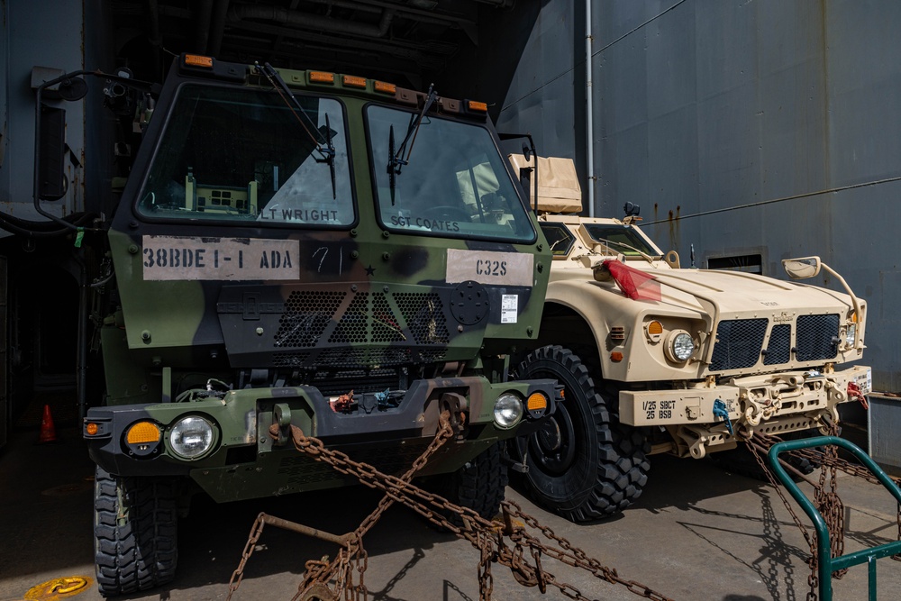 Talisman Sabre 2025 U.S. Army vehicles offload at Port Darwin, Australia for Talisman Sabre 25