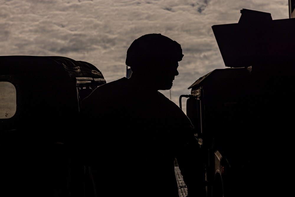Talisman Sabre 2025 U.S. Army vehicles offload at Port Darwin, Australia for Talisman Sabre 25