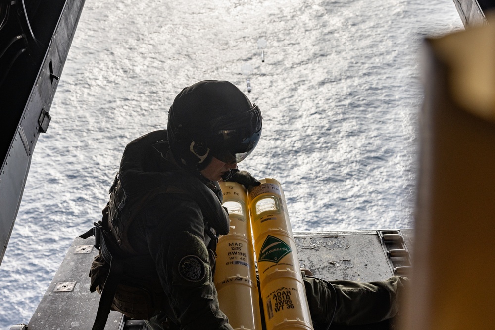U.S. Marines with VMM-162 support anti-submarine warfare exercise