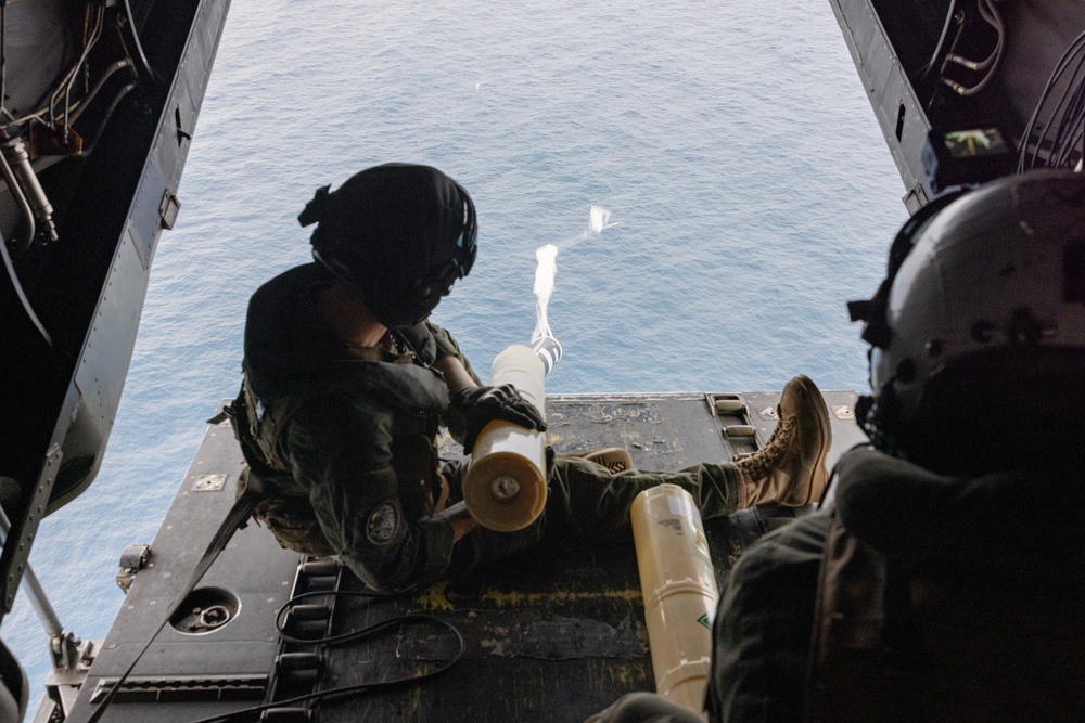U.S. Marines with VMM-162 support anti-submarine warfare exercise