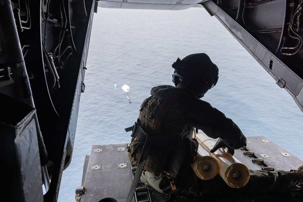U.S. Marines with VMM-162 support anti-submarine warfare exercise