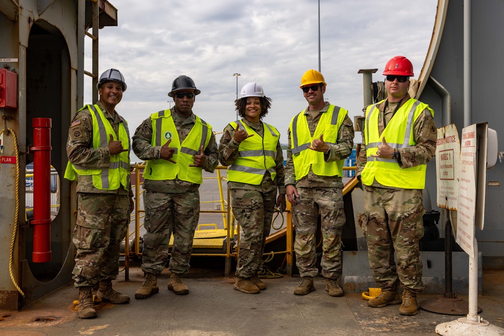 Talisman Sabre 2025 U.S. Army vehicles offload at Port Darwin, Australia for Talisman Sabre 25