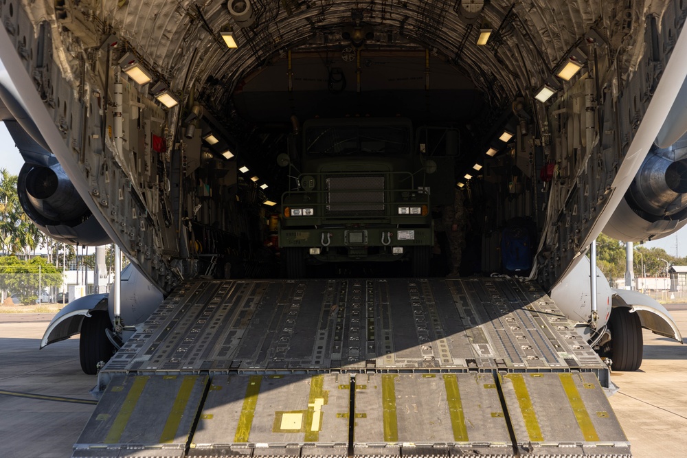 Talisman Sabre 2025 Logistics Download Operations at Royal Australian Air Force base Darwin, Australia