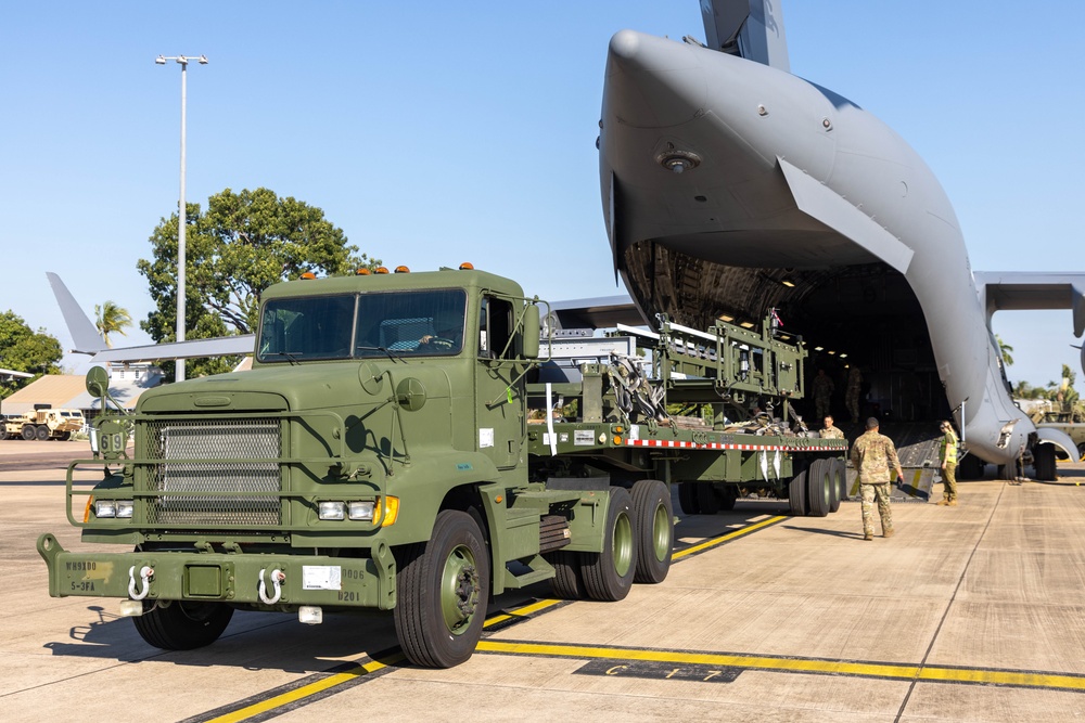 Talisman Sabre 2025 Logistics Download Operations at Royal Australian Air Force base Darwin, Australia