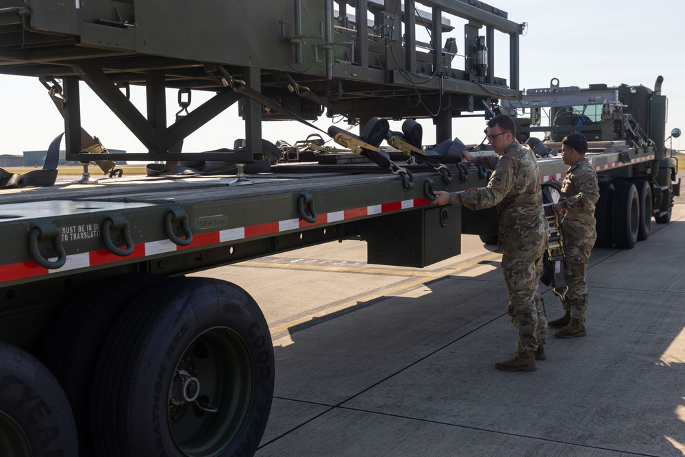 Talisman Sabre 2025 Logistics Download Operations at Royal Australian Air Force base Darwin, Australia