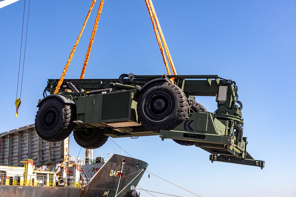 Talisman Sabre 2025 Logistics Download Operations at Royal Australian Air Force base Darwin, Australia