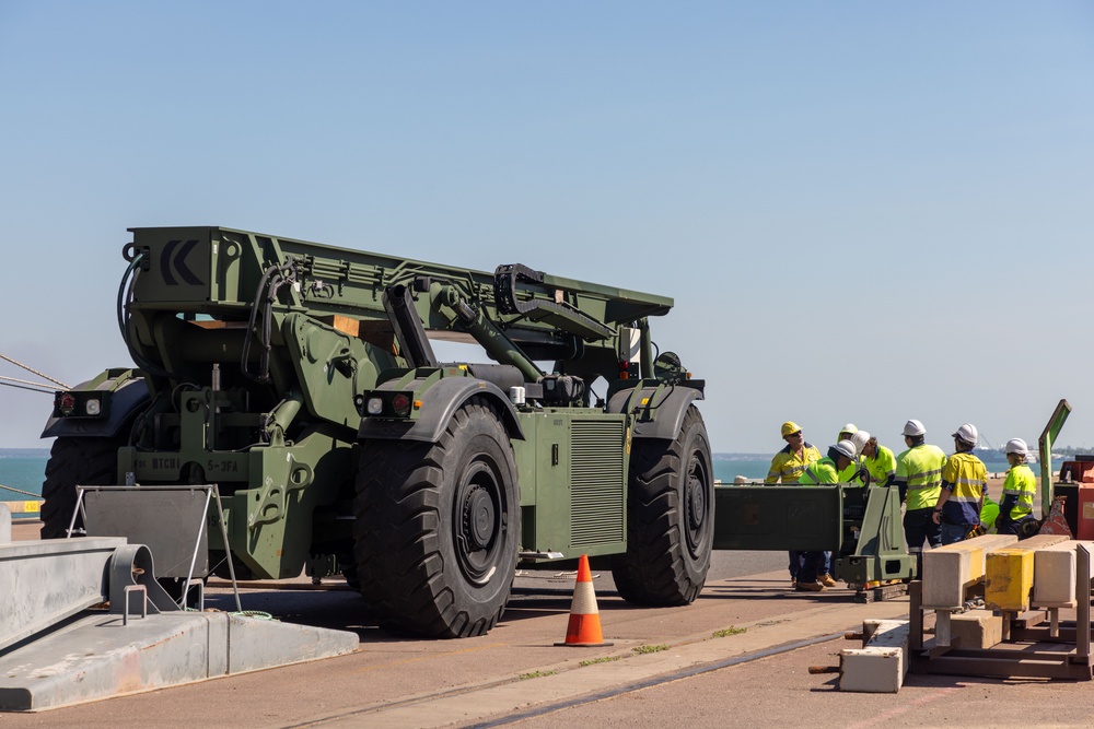 Talisman Sabre 2025 Logistics Download Operations at Royal Australian Air Force base Darwin, Australia