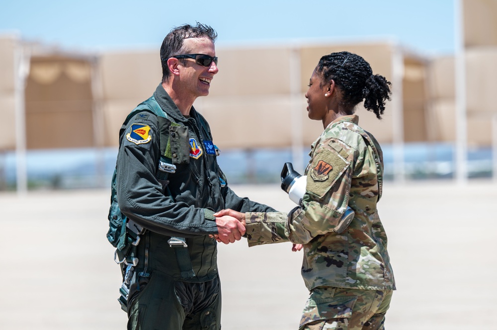 Col. Hall fini flight at Davis-Monthan