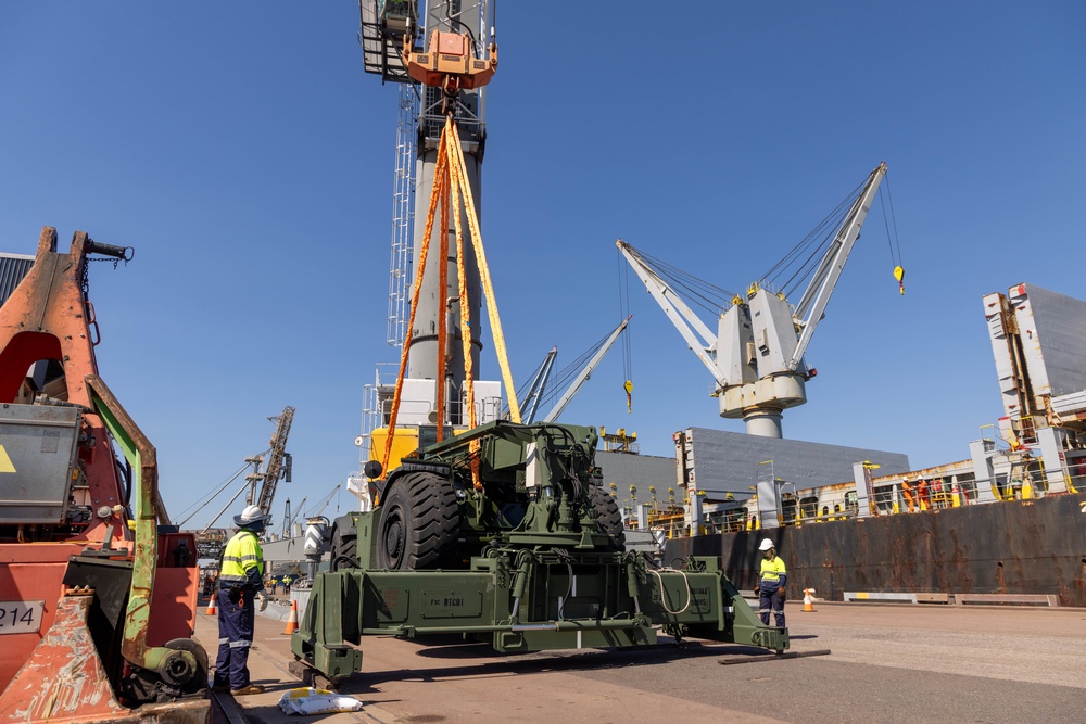 Talisman Sabre 2025 Logistics Download Operations at Royal Australian Air Force base Darwin, Australia