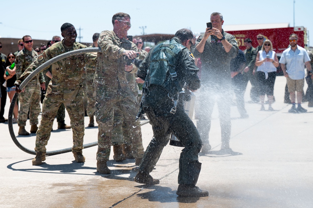 Col. Hall fini flight at Davis-Monthan