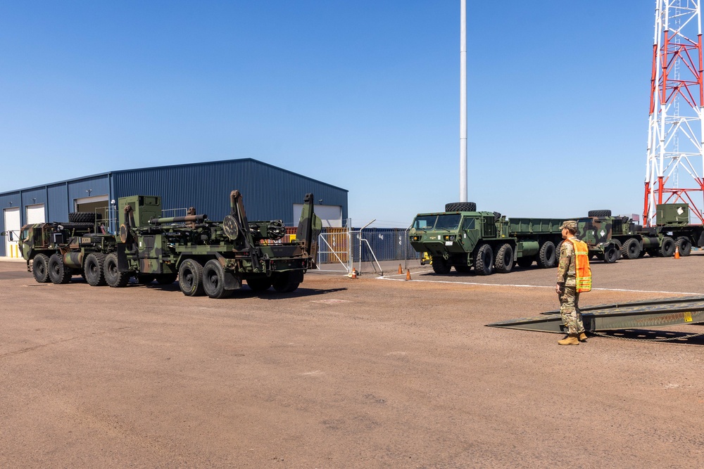 Talisman Sabre 2025 Logistics Download Operations at Royal Australian Air Force base Darwin, Australia