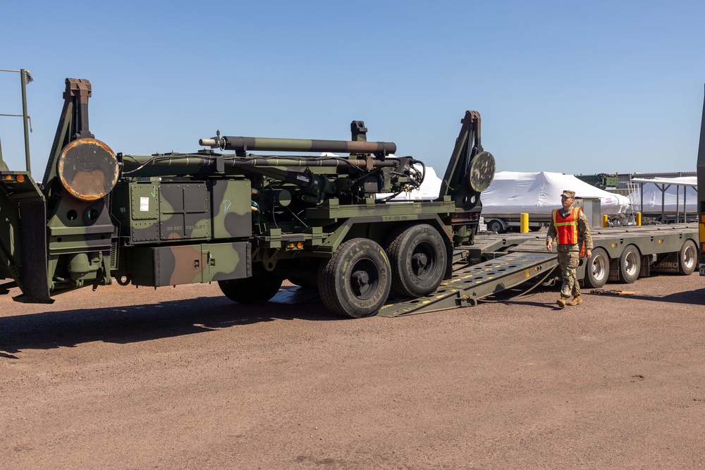 Talisman Sabre 2025 Logistics Download Operations at Royal Australian Air Force base Darwin, Australia