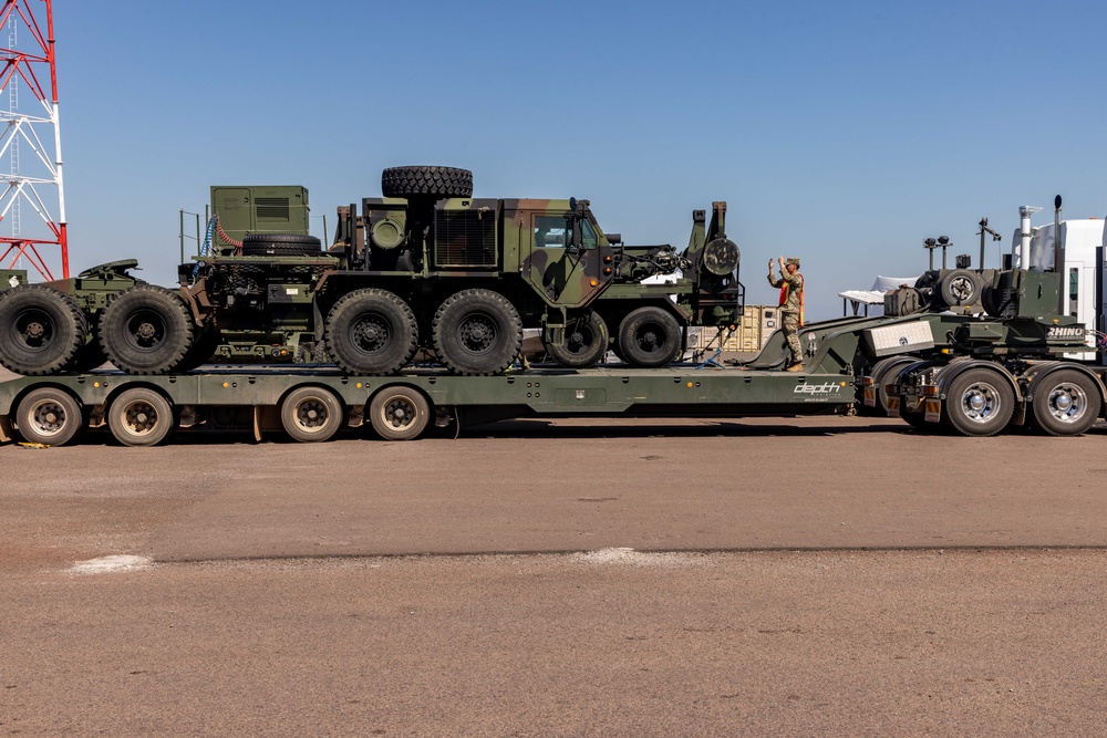 Talisman Sabre 2025 Logistics Download Operations at Royal Australian Air Force base Darwin, Australia