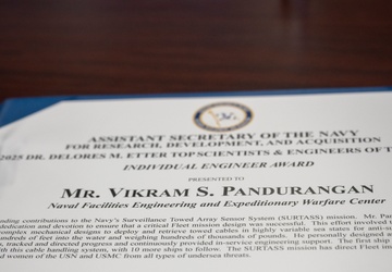 Extraordinary Honor: NAVFAC EXWC Engineer Receives Prestigious Dr. Delores M. Etter Award