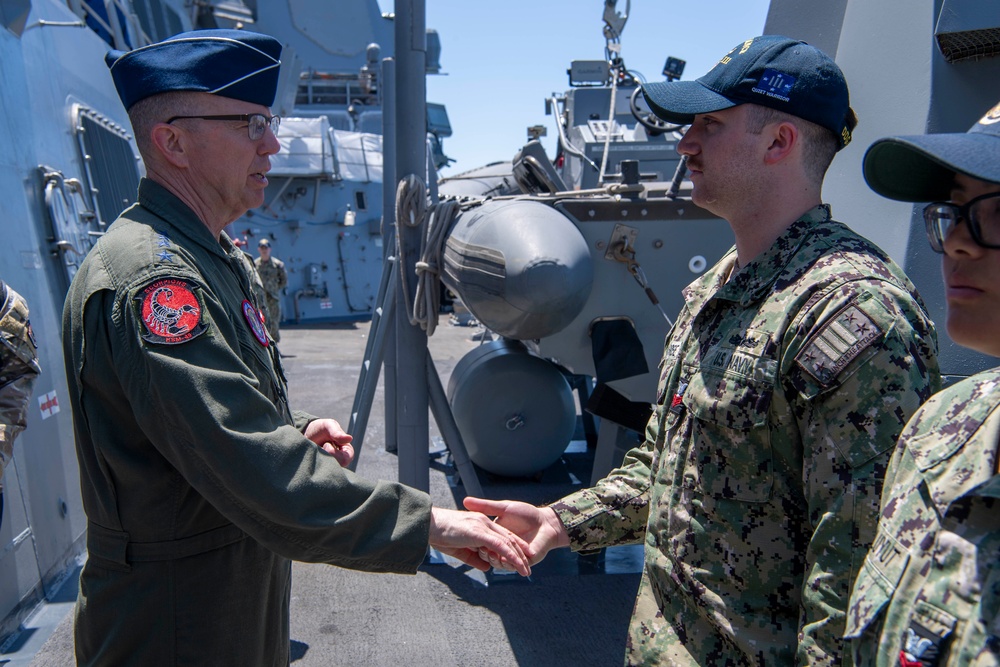Gen. Gregory Guillot Visits USS Spruance