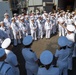 USS PEARL HARBOR (LSD 52) Sailors conduct a brief as the ship prepares to depart for Pacific Partnership 2025