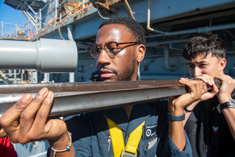 USS America (LHA 6) Conducts Weapons Maintenance