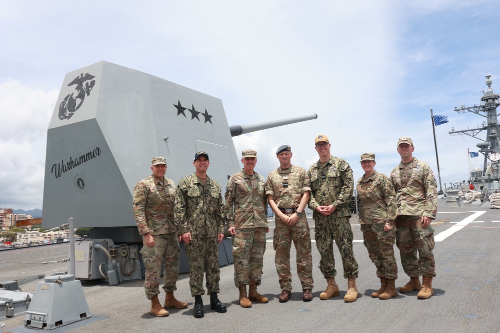 USSPACECOM Commander Tours USS Frank E. Petersen Jr. (DDG 121)
