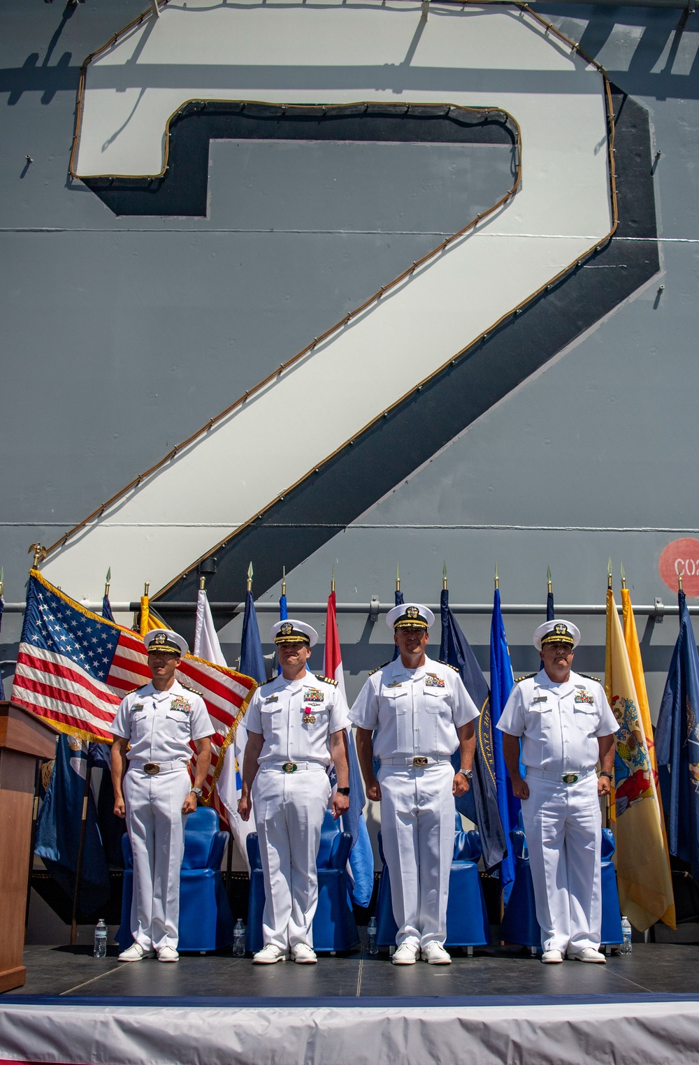 USS Essex (LHD 2) Change of Command Ceremony July 2nd 2025.