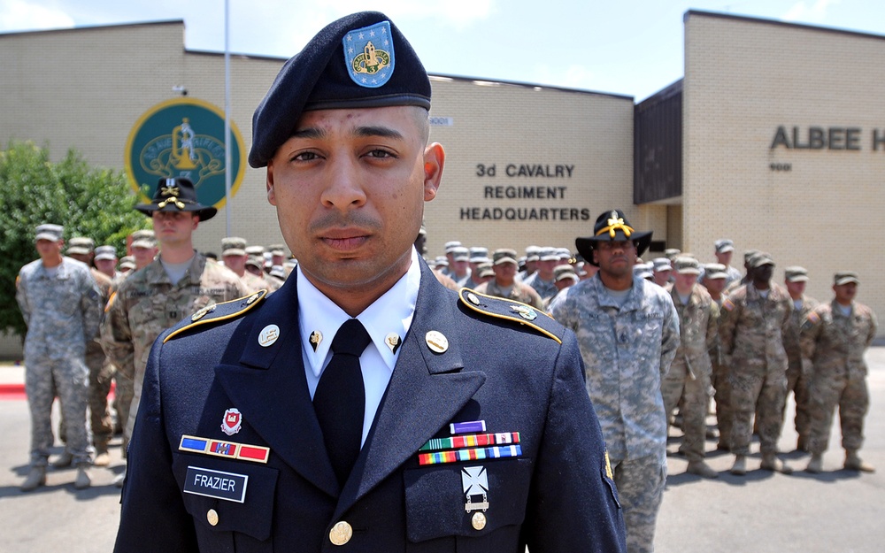 Army Spc. Gilbert Frazier Awarded Purple Heart for Injuries Sustained in Afghanistan