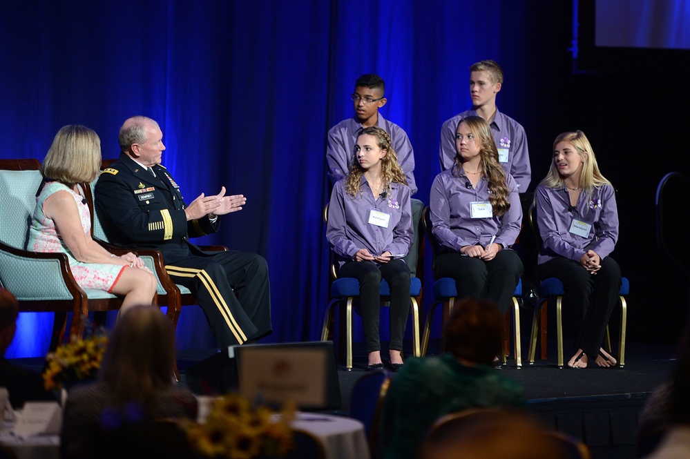 Joint Chiefs Chairman Dempsey and Wife Field Questions from Military Children