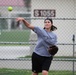Army Officer Warms Up for Softball Practice in South Korea