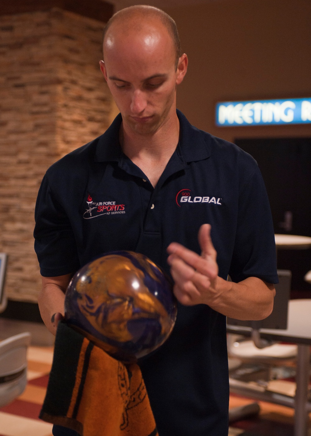 Air Force Bowler Prepares for Frame in Las Vegas