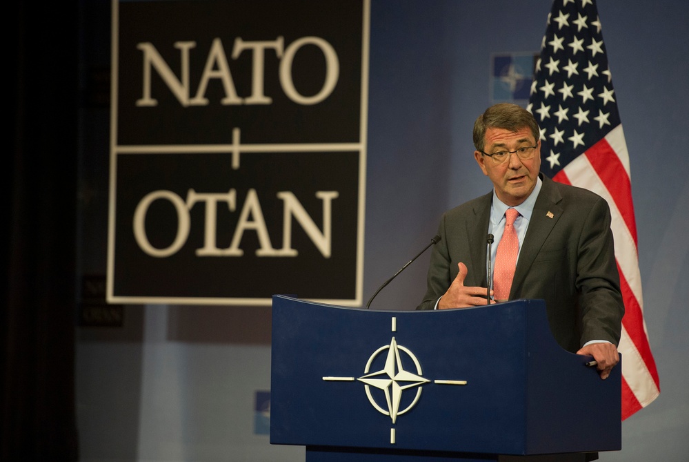 Defense Secretary Ash Carter Addresses NATO Allies at Brussels Conference