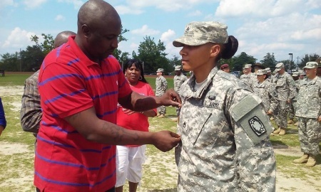 Army Staff Sgt. Simmons Earns Drill Sergeant Badge, Defies Stereotypes