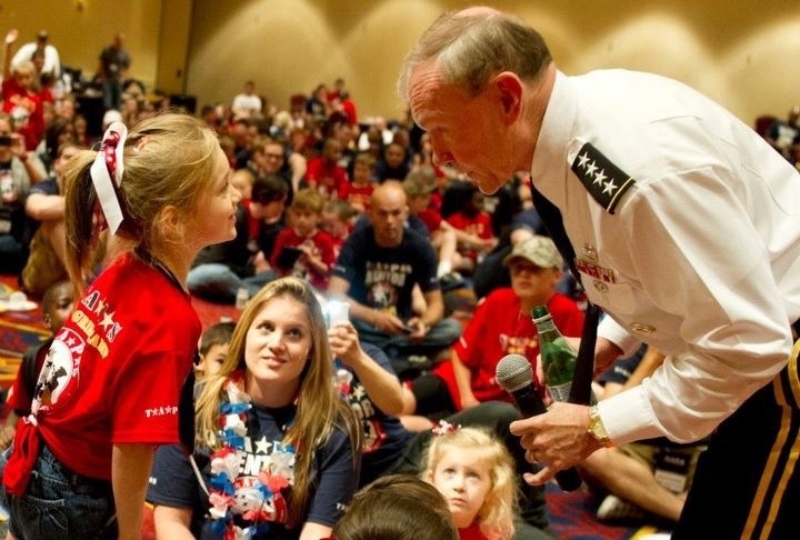4-Year-Old Lizzie Yaggy Introduces Joint Chiefs Chairman at TAPS Events